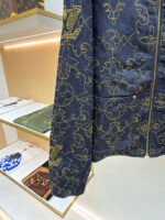Louis Vuitton black and gold embroidered collar denim jacket - Image 7