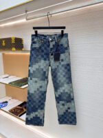 Louis Vuitton checkered mosaic jeans