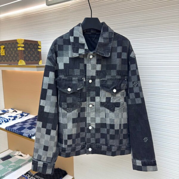 Louis Vuitton checkered mosaic denim jacket