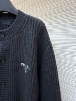 Prada intarsia chunky knit wool cardigan sweater - Image 6