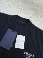 Prada intarsia chunky knit wool cardigan sweater - Image 16