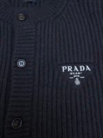 Prada intarsia chunky knit wool cardigan sweater - Image 12