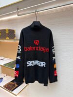 Balenciaga SKI Collection Letter Jacquard Turtleneck Sweater