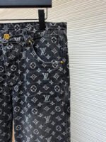 Louis Vuitton Limited Edition Distressed Jacquard Little Red Man Embroidered Jeans - Image 6