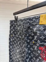Louis Vuitton Limited Edition Distressed Jacquard Little Red Man Embroidered Jeans - Image 16