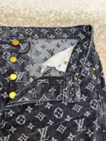 Louis Vuitton Limited Edition Distressed Jacquard Little Red Man Embroidered Jeans - Image 9