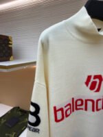 Balenciaga SKI Collection Letter Jacquard Turtleneck Sweater - Image 5