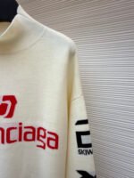 Balenciaga SKI Collection Letter Jacquard Turtleneck Sweater - Image 6