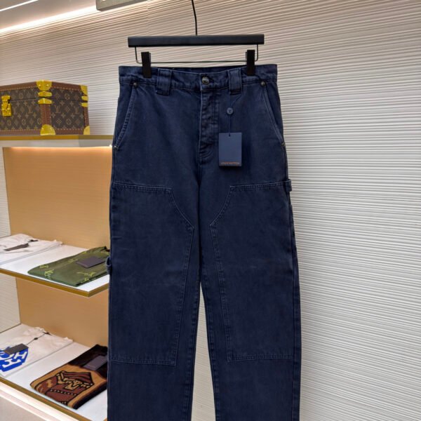 Louis Vuitton dyed embossed jeans