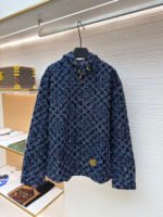 Louis Vuitton all-over print hooded denim jacket