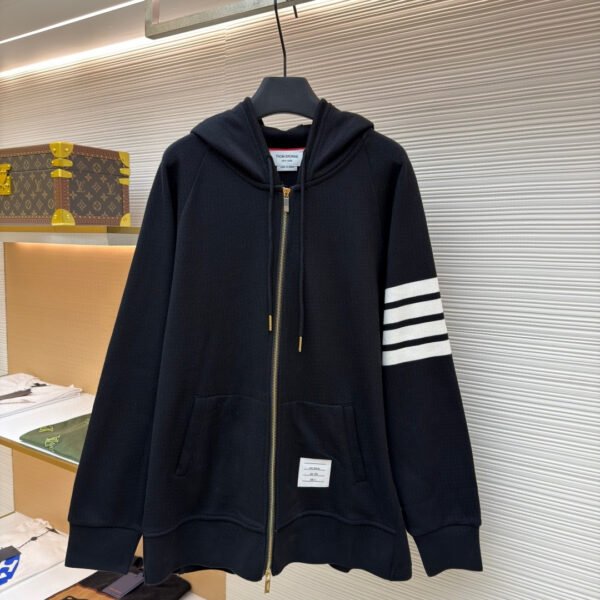 Thom Browne Classic Four-Stripe Zip-Up Sweatshirt