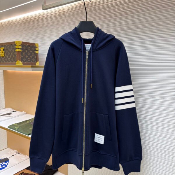 Thom Browne Classic Four-Stripe Zip-Up Sweatshirt