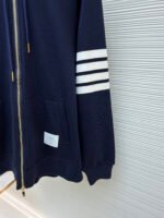 Thom Browne Classic Four-Stripe Zip-Up Sweatshirt - Image 8