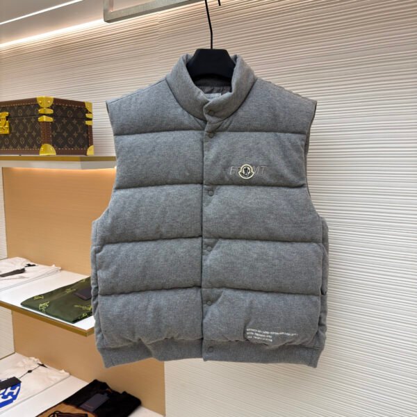 Moncler cotton embroidered down vest
