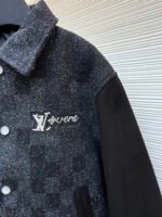 Louis Vuitton genuine leather beaded flocked checkered baseball jacket - Image 6
