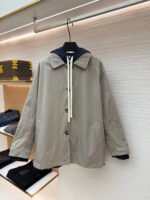 Miu Miu Embroidered Logo Long-Sleeve Reversible Jacket