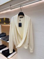 Louis Vuitton logo V-neck shawl long cardigan