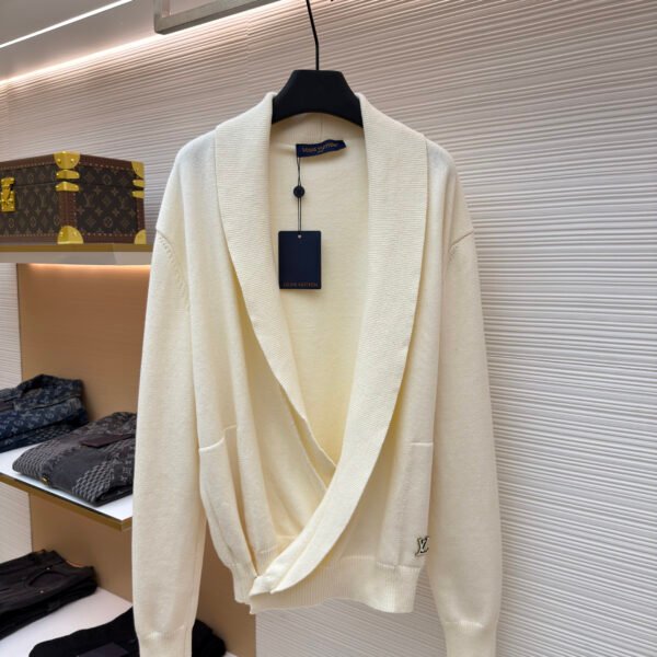 Louis Vuitton logo V-neck shawl long cardigan