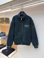 Louis Vuitton Teddy sheep and wool blend suede belted jacket