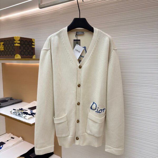 DIOR Friends Embroidered Cotton Blend Button Cardigan
