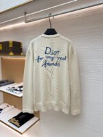 DIOR Friends Embroidered Cotton Blend Button Cardigan - Image 3
