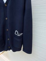 DIOR Friends Embroidered Cotton Blend Button Cardigan - Image 8