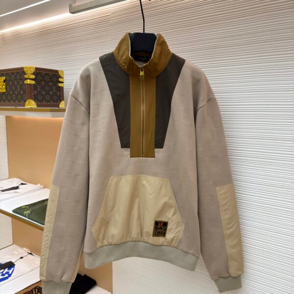 Louis Vuitton checkered half-zip workwear pullover