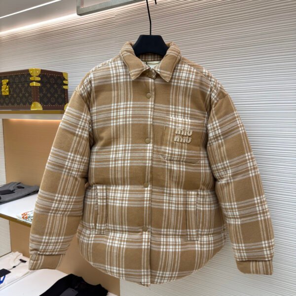 MiuMiu plaid down jacket