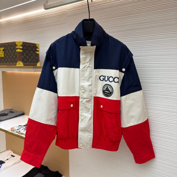 Gucci faux two-piece color-blocked trench coat