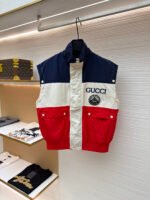 Gucci faux two-piece color-blocked trench coat - Image 4