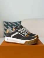 LOUIS VUITTON TILTED CANVAS LEATHER BOARD SHOES