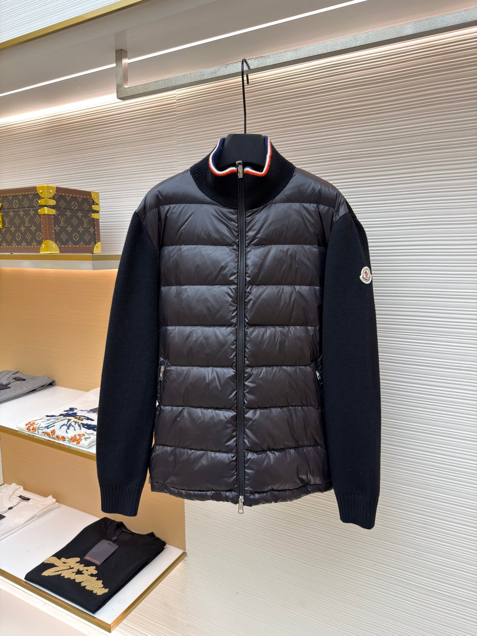 wsxc1764856869162_0 Moncler quilted wool patchwork down jacket - Image 1
