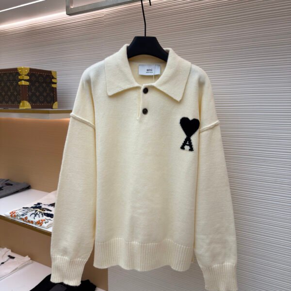 Ami Paris Heart Jacquard Sweater