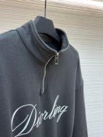 Dior flocked print half-zip stand-up collar sweatshirt - Image 9