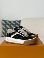 LOUIS VUITTON TILTED CANVAS LEATHER BOARD SHOES