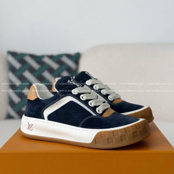 LOUIS VUITTON TILTED CANVAS LEATHER BOARD SHOES