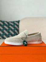 Hermes Faux Suede Loafers - Image 4