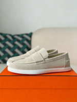 Hermes Faux Suede Loafers - Image 2