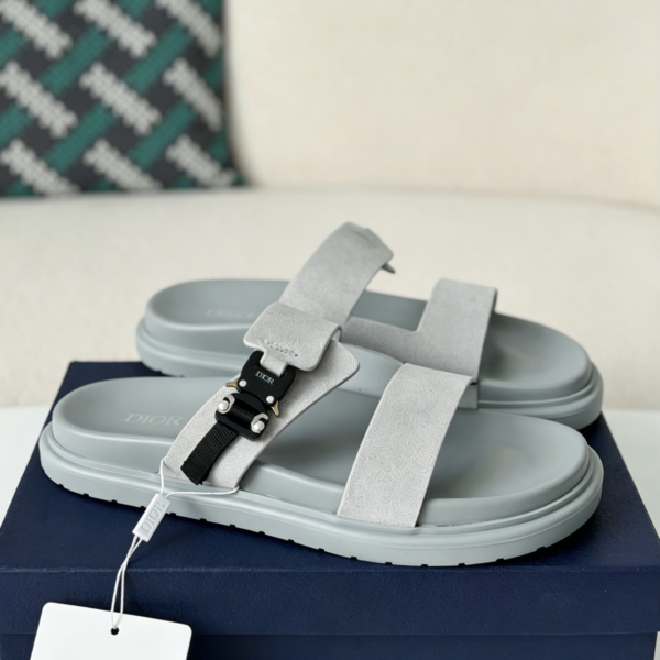 Dior Aqua Faux Suede Slippers