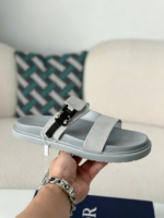 Dior Aqua Faux Suede Slippers - Image 9