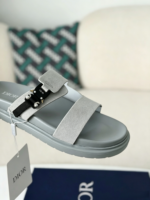 Dior Aqua Faux Suede Slippers - Image 8