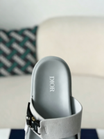 Dior Aqua Faux Suede Slippers - Image 7