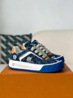 LOUIS VUITTON TILTED CANVAS LEATHER BOARD SHOES