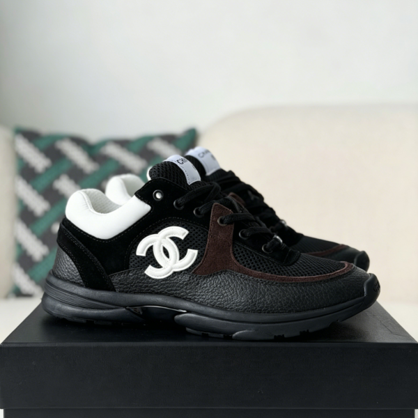 Chanel Mesh Leather Casual Sneakers