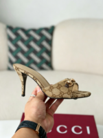 Gucci Horsebit Canvas High-HeeledSandals, 8.5cm - Image 6