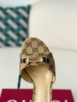 Gucci Horsebit Canvas High-HeeledSandals, 8.5cm - Image 9