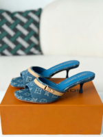 Louis Vuitton Denim High-Heeled Mules - Image 2