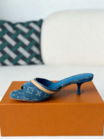 Louis Vuitton Denim High-Heeled Mules - Image 4