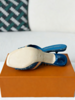 Louis Vuitton Denim High-Heeled Mules - Image 5