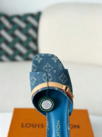 Louis Vuitton Denim High-Heeled Mules - Image 8